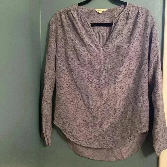 Rebecca Taylor 100% silk blouse - women’s size 4 - long sleeve - purple/gray - Picture 1 of 5